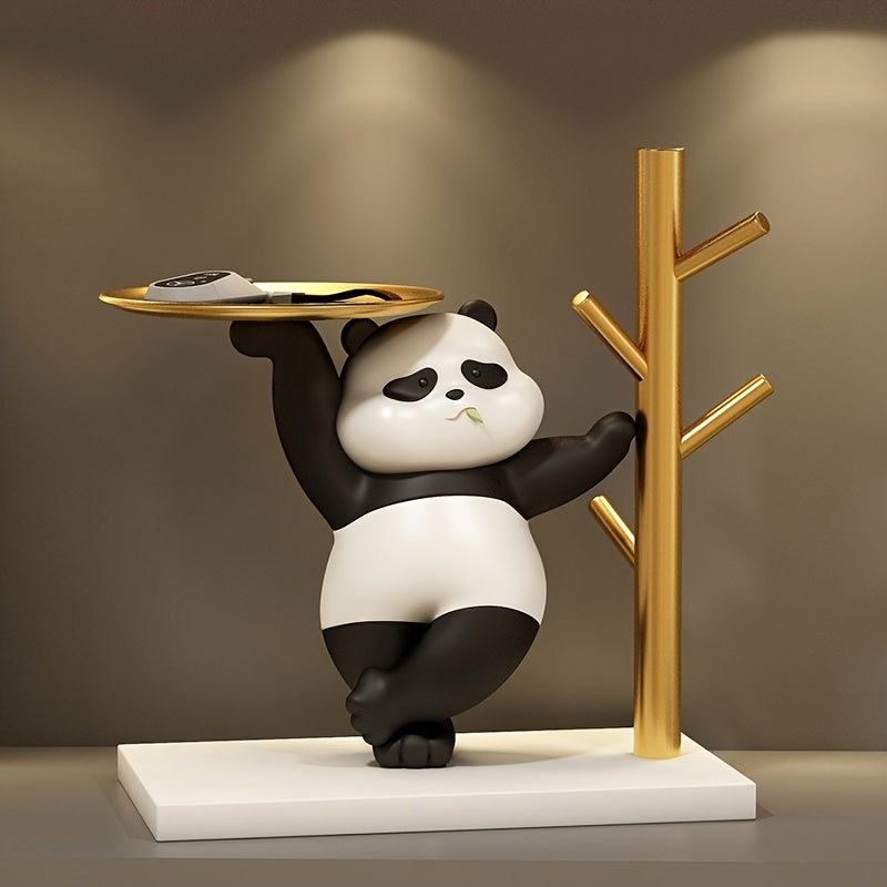 A Creative Storage Ornament in The Shape of a Panda with a Single Leg, Perfect for Your Entrance Or Dressing Table. This Warm And Playful Home Decor Piece Makes an Excellent Gift for Friends, Elders, And Panda Lovers