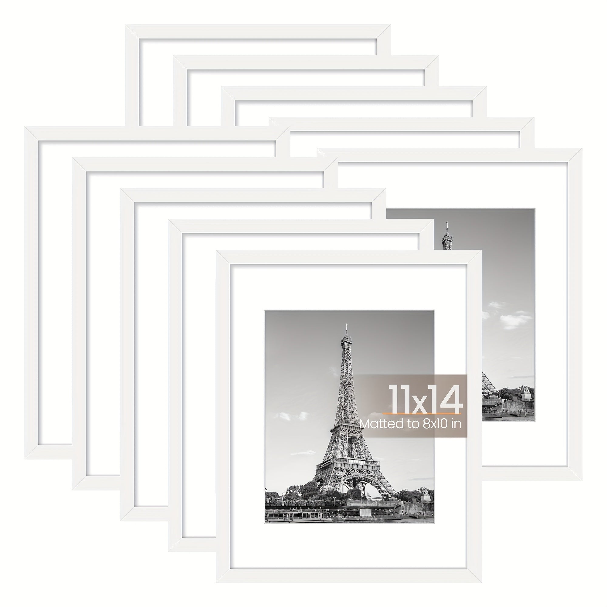 Black 10pcs 11x14 Picture Frame, Display Pictures 8x10 With Mat Or 11x14 Without, Multi Photo Frames Collage For Wall Display, Suitable For Displaying Photos