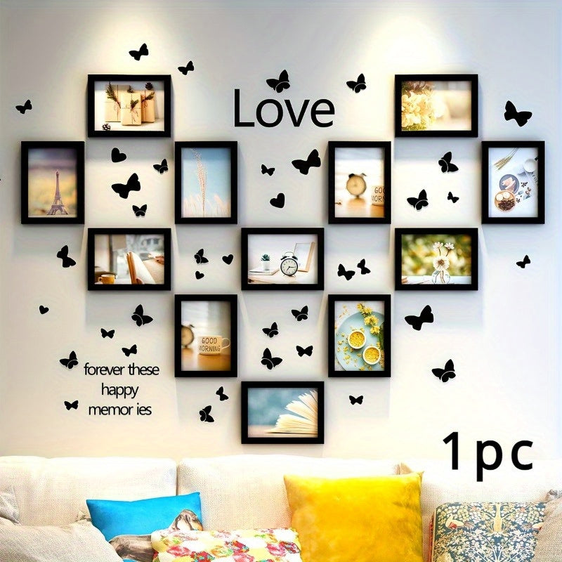 1pc Vintage-Style Photo Frame Wall Decor - Horizontal Rectangular Tabletop Hanging with \