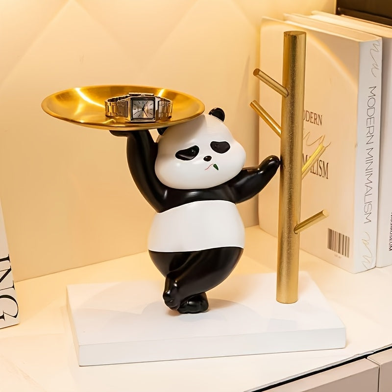 A Creative Storage Ornament in The Shape of a Panda with a Single Leg, Perfect for Your Entrance Or Dressing Table. This Warm And Playful Home Decor Piece Makes an Excellent Gift for Friends, Elders, And Panda Lovers
