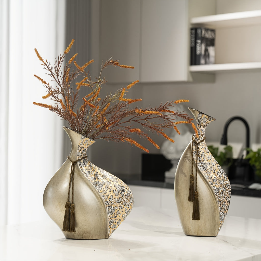 1pc European Style Ceramic Vase, Dining Table Decoration, Home Decoration Ceramic Vase, Pampas Grassland Aesthetic Vase, with Bohemian Style Decorative Rope, Not Suitable for Water, Suitable for Dry Flowers And Simulated Flowers