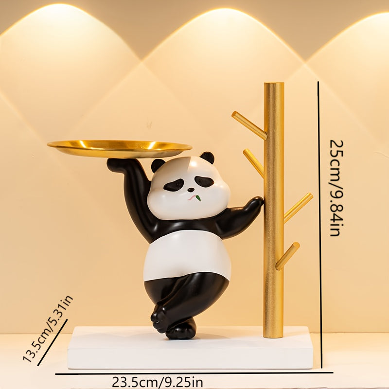 A Creative Storage Ornament in The Shape of a Panda with a Single Leg, Perfect for Your Entrance Or Dressing Table. This Warm And Playful Home Decor Piece Makes an Excellent Gift for Friends, Elders, And Panda Lovers