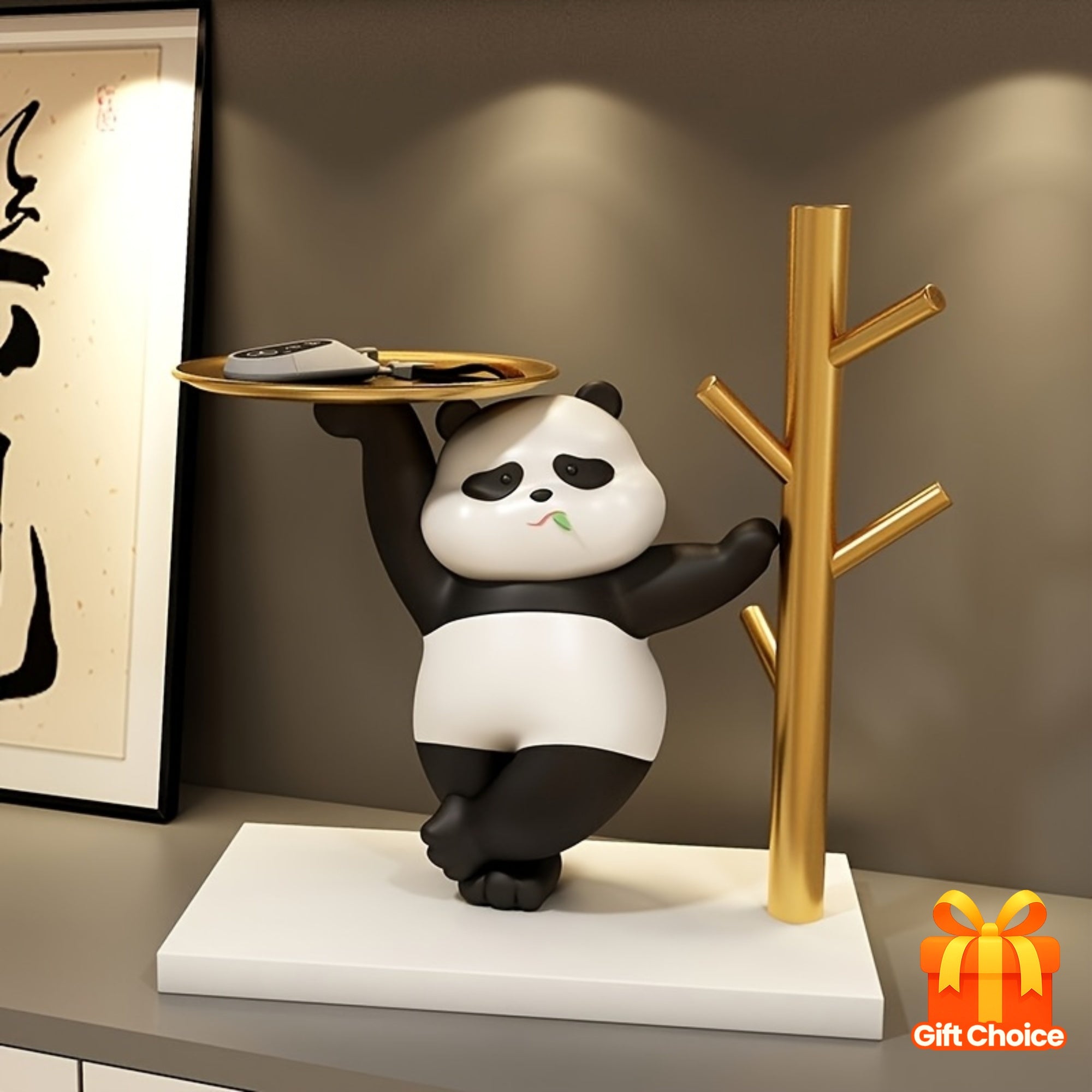 A Creative Storage Ornament in The Shape of a Panda with a Single Leg, Perfect for Your Entrance Or Dressing Table. This Warm And Playful Home Decor Piece Makes an Excellent Gift for Friends, Elders, And Panda Lovers