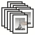 Black 10pcs 11x14 Picture Frame, Display Pictures 8x10 With Mat Or 11x14 Without, Multi Photo Frames Collage For Wall Display, Suitable For Displaying Photos