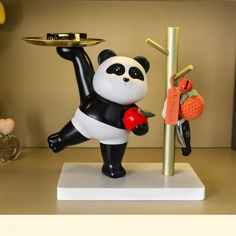A Creative Storage Ornament in The Shape of a Panda with a Single Leg, Perfect for Your Entrance Or Dressing Table. This Warm And Playful Home Decor Piece Makes an Excellent Gift for Friends, Elders, And Panda Lovers