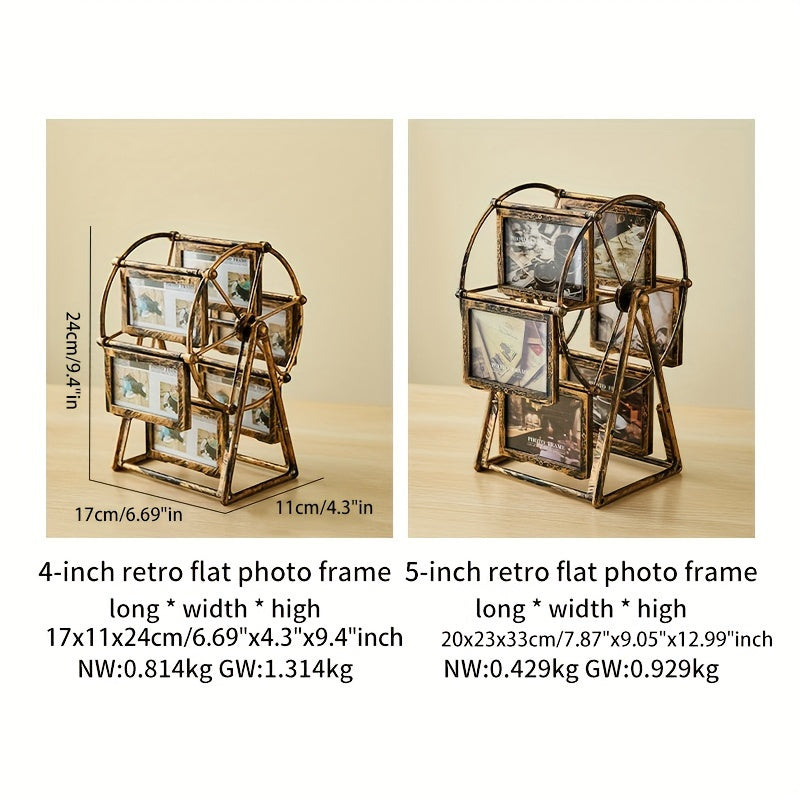 A One-Of-A-Kind Rotating Ferris Wheel Photo Frame - a Distinctive Tabletop Photo Album Item - Crafted by Hand with a Rotating Design, Ideal for Home Decoration, Birthday Presents, And Capturing for family Moments
