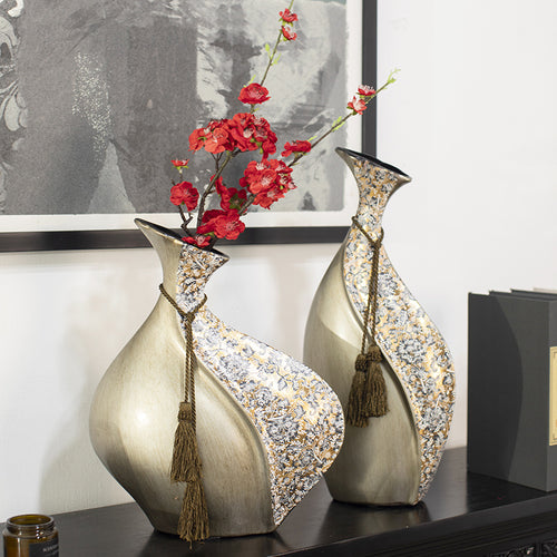 1pc European Style Ceramic Vase, Dining Table Decoration, Home Decoration Ceramic Vase, Pampas Grassland Aesthetic Vase, with Bohemian Style Decorative Rope, Not Suitable for Water, Suitable for Dry Flowers And Simulated Flowers