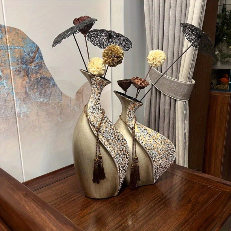 1pc European Style Ceramic Vase, Dining Table Decoration, Home Decoration Ceramic Vase, Pampas Grassland Aesthetic Vase, with Bohemian Style Decorative Rope, Not Suitable for Water, Suitable for Dry Flowers And Simulated Flowers