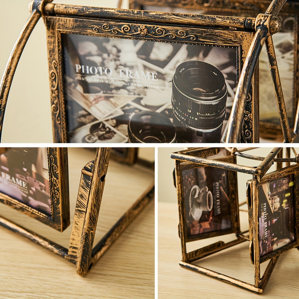 A One-Of-A-Kind Rotating Ferris Wheel Photo Frame - a Distinctive Tabletop Photo Album Item - Crafted by Hand with a Rotating Design, Ideal for Home Decoration, Birthday Presents, And Capturing for family Moments